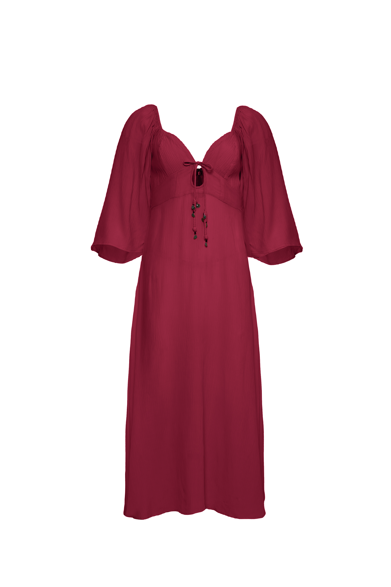 AURA MIDI DRESS IN BLACK CHERRY