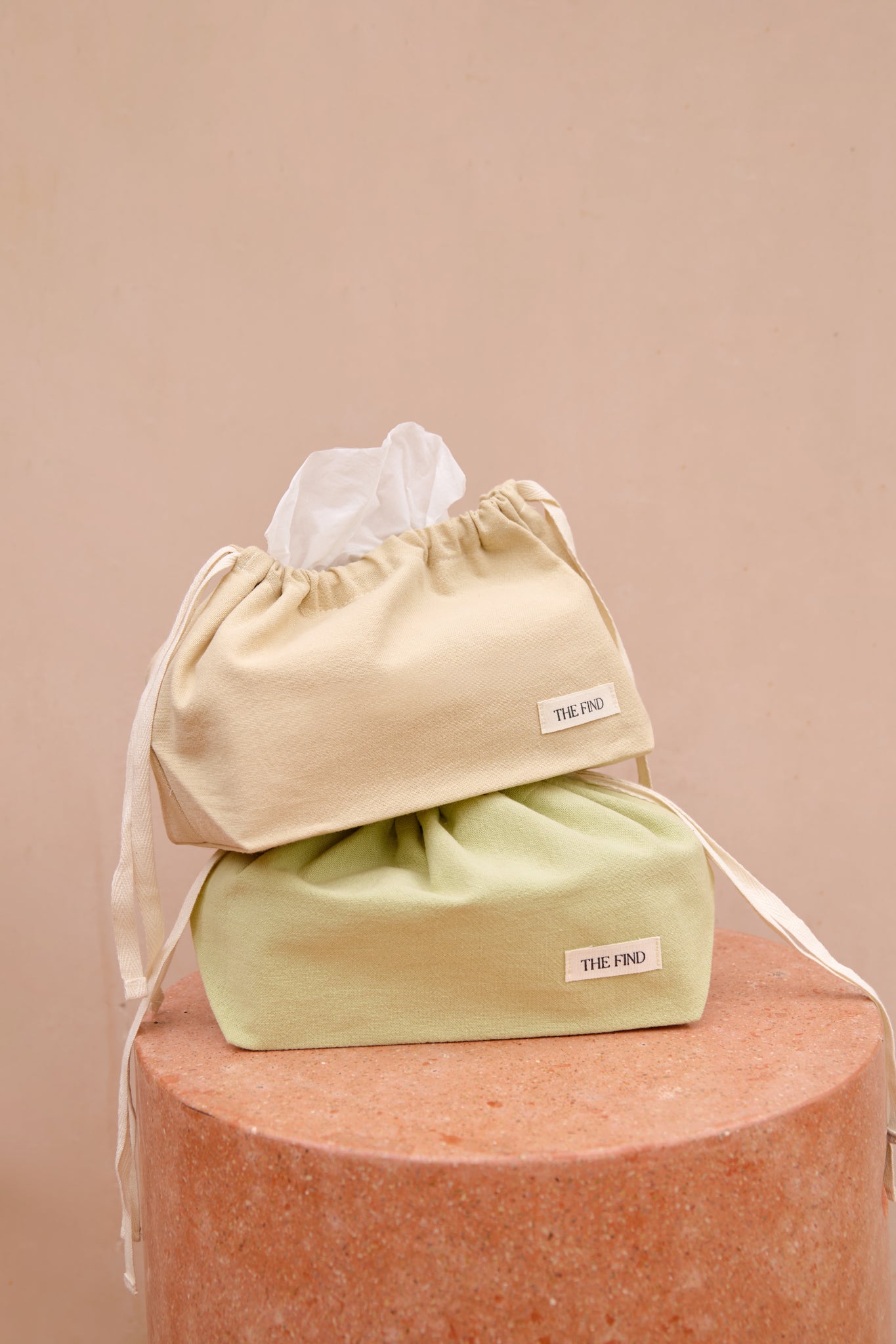 POUCHETTE TISSUE BOX IN OCHRE