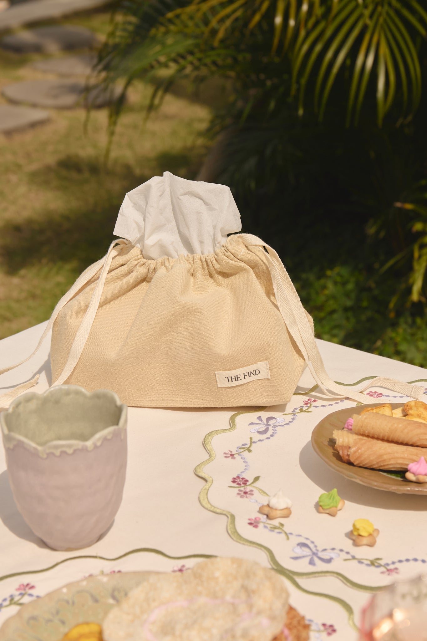 POUCHETTE TISSUE BOX IN OCHRE