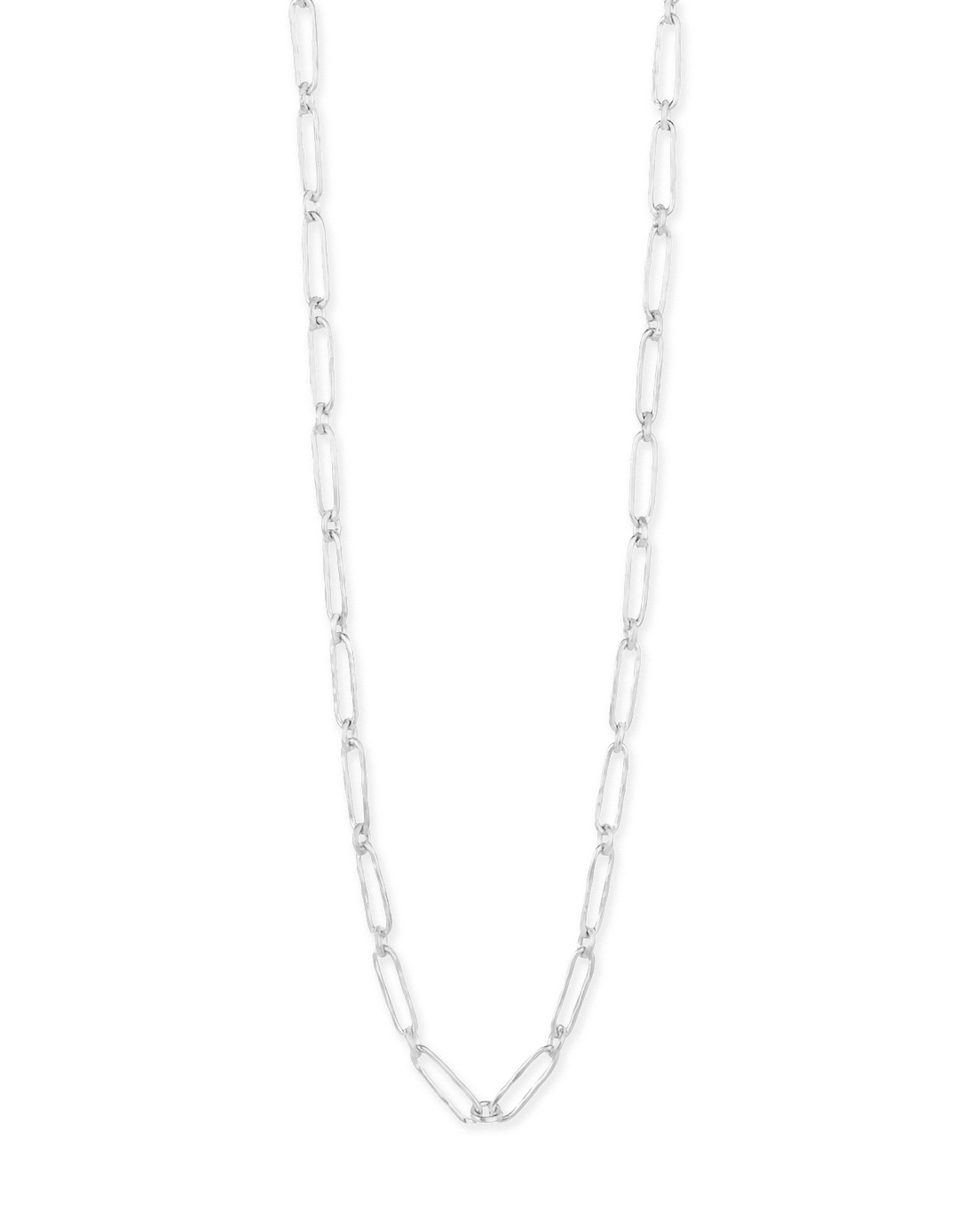 OVAL TO ROUND LINK NECKLACE IN SILVER
