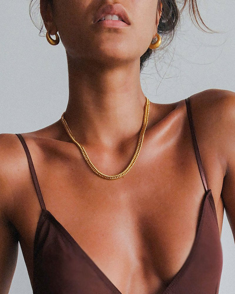 FOXTAIL CHAIN NECKLACE IN GOLD
